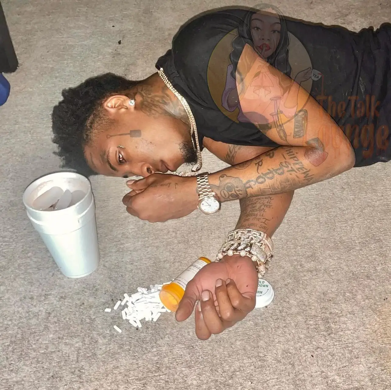 NBA YoungBoy posts concerning photo of himself on the floor surrounded by pills